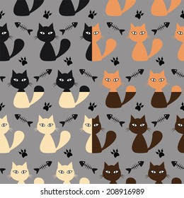 Seamless cats background vector