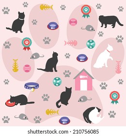 Seamless cats pattern