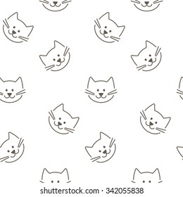 Seamless cats pattern. Vector illustration