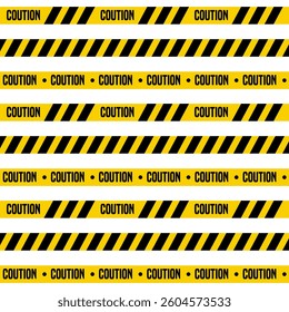 Seamless Caution Tape Pattern – Industrial Hazard Stripe Border Design