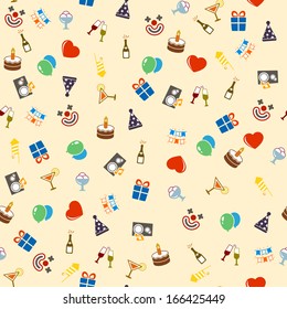 Seamless celebration and party background vector illustration