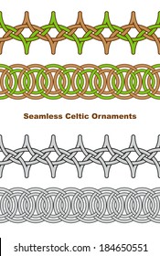 Seamless celtic borders. Vector illustration.