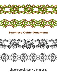 Seamless celtic borders. Vector illustration.