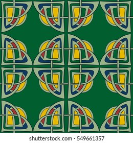 Seamless celtic colored pattern for backgrounds, fabrics and wrapping paper. Vector illustration.