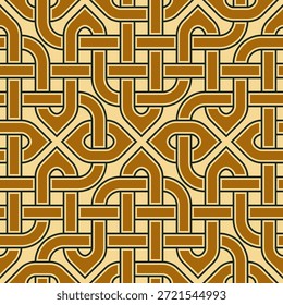 Arte de línea de nudo celta sin costuras con patrones de cuerda anudada y líneas interminables entrelazadas en el fondo.