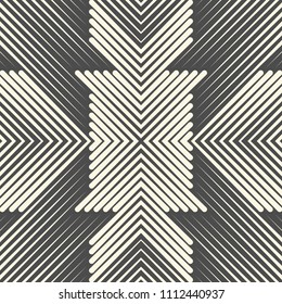 Seamless Celtic Pattern. Monochrome Sacred Geometry Background. Decorative Cross Design
