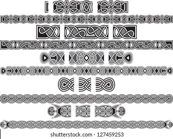 Seamless Celtic patterns for design in a vector