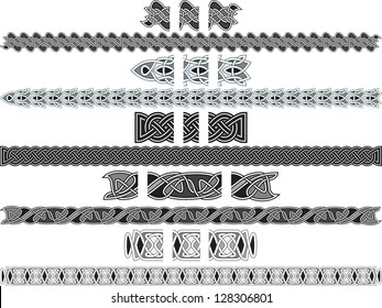 Seamless Celtic patterns for design in a vector