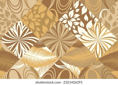 Seamless ceramic tile with colorful patchwork. Vintage multicolor pattern in turkish style. Endless pattern can be used for ceramic tile, wallpaper, linoleum, textile, web page background. Vector