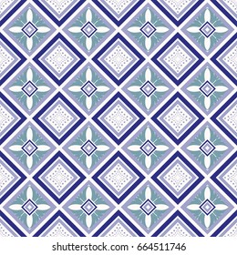 Seamless ceramic tile with colorful patchwork. Vintage multicolor pattern in turkish style. Endless pattern can be used for ceramic tile, wallpaper, linoleum, textile, web page background. Vector