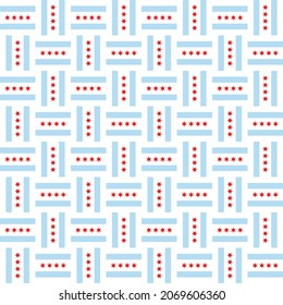 seamless ceramic tile pattern of chicago flag. vector illustration