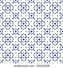 Seamless Ceramics pattern. Tiled pattern. Floor Ceramics pattern. Abstract Background. Ethnic Pattern. Portugal azulejos inspired tiles background. Geometric Pattern.Vector Regular Texture