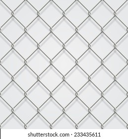 Seamless Chain Fence Background With Shadow.