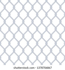 Seamless chain link fence. Wired mesh steel fence pattern. Template design for prison barrier, industrial safety zone, secured property, cage production.