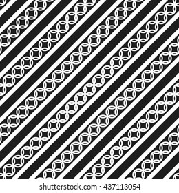 Seamless chain pattern. Abstract Black and White Background. Vector Illustration