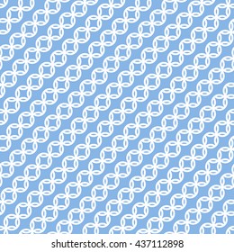 Seamless chain pattern. Abstract monochrome Blue Background. Vector Illustration