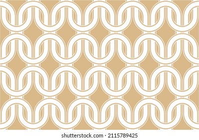 Seamless chain pattern on beige. Vector Illustration.