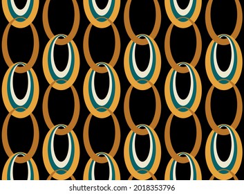 Seamless chain pattern on a black. Vector Illustration.