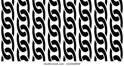 Seamless chain pattern on white. Vector Illustration.