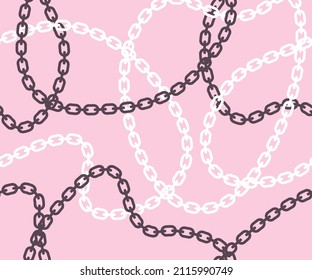 Seamless Chain Pattern, Vector Design for Fashion and Background, Cover, Backdrop, Fabric, Towel