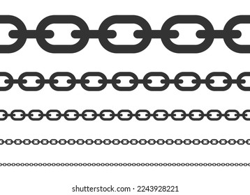 Seamless chain vector illustration isolated on white background
