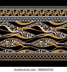 Chaînes Harmonieuses avec Motif de peau d'Animal. Création vectorielle pour les impressions de mode et les arrière-plans.