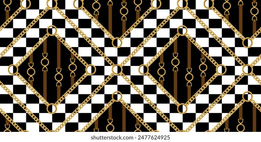 Seamless Chains pattern. Design for fabric, wallpaper, wrapping, background.