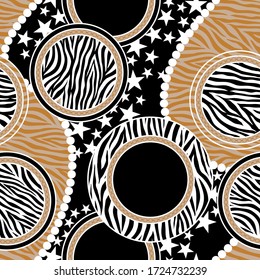 Seamless Chains with Zebra Pattern.Vector design for Fashion Prints and Backgrounds.