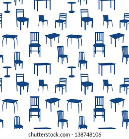 Seamless chairs and tables pattern