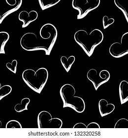 seamless chalkboard heart background