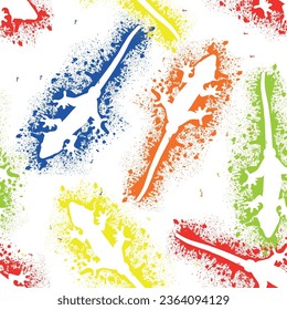 Seamless chameleon pattern, print for T-shirts, textiles, wrapping paper, web. Original design with chameleon. grunge design for boys .
