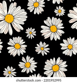 Seamless chamomile flower.Floral pattern for printing. Vector pattern