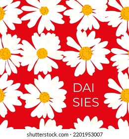 Seamless chamomile flower.Floral pattern for printing. Vector pattern