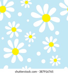 Seamless chamomile meadow pattern