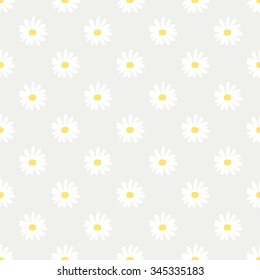 Seamless Chamomile Pattern. Vector Illustration.