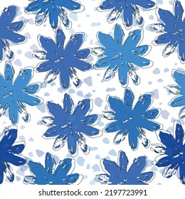 Seamless chamomile pattern. Watercolour illustration. Summer background. Abstract floral camouflage. Seamless pattern.