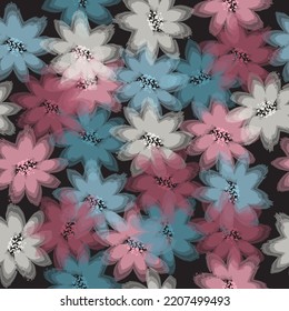 Seamless chamomile pattern. Watercolour illustration. Summer background. Vector illustration.