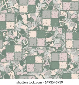 Seamless chaos consisting of square checkered patches scattered on an abstract background.