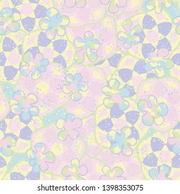 Seamless chaos consisting of variegated blots scattered on an abstract background.