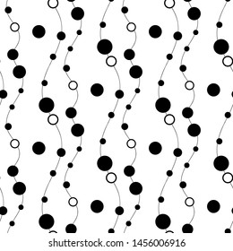 Seamless chaotic black circle lines pattern background eps10
