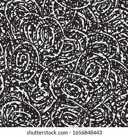 Seamless chaotic black and white background. Grunge texture monochrome