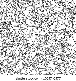 Nahtloser chaotischer schwarz-weißer Hintergrund. einfarbiges Grunge-Textur