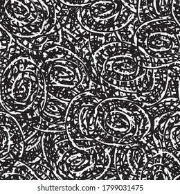 Seamless chaotic black and white background. Grunge texture monochrome
