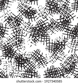 Seamless chaotic black and white background. Grunge texture monochrome