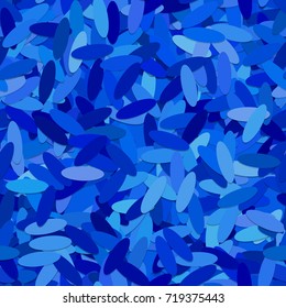 Seamless chaotic ellipse background pattern - vector graphic design from blue ellipses with shadow effect