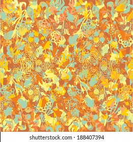 Seamless chaotic floral pattern