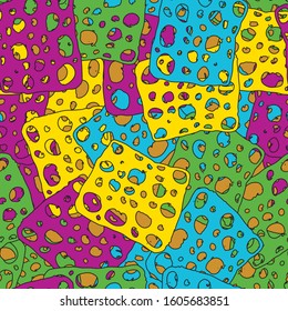 Seamless chaotic multi-color background. Grunge texture color. Multi-colored template for printing on wrapping paper