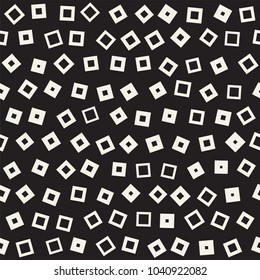 Seamless chaotic patterns. Randomly scattered geometric square triangle shapes. Abstract retro background design