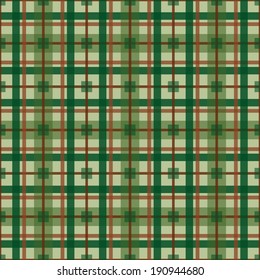 Seamless cheched green and brown pattern. Vector illustration