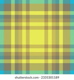 Seamless check background of textile tartan pattern with a texture fabric plaid vector in lime and pastel colors.
